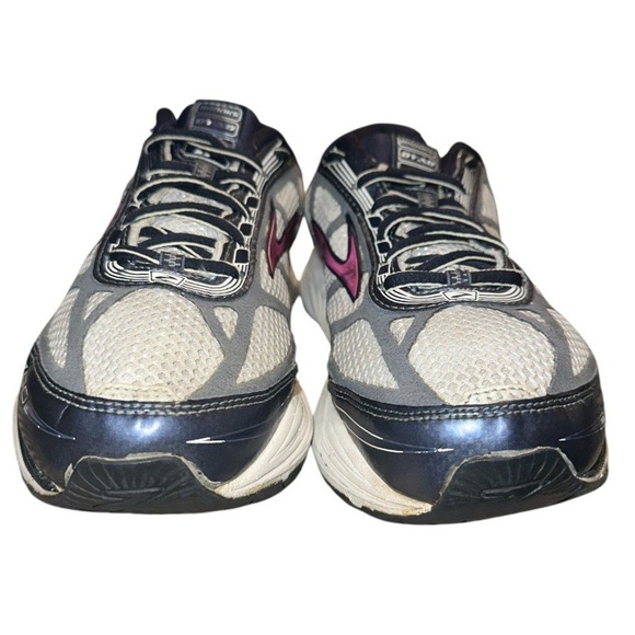 Brooks Dyad 8 Womens Sz 7.5 Navy White Pink Mesh Lace Up Athletic Running Shoes - Picture 4 of 11